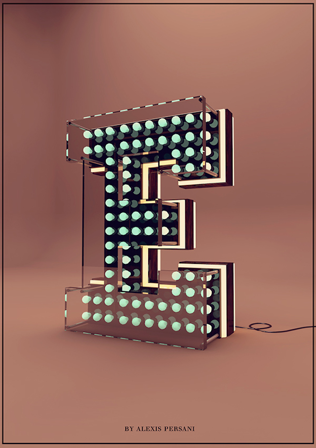 O alfabeto 3d de Alexis Persani | Sala7design