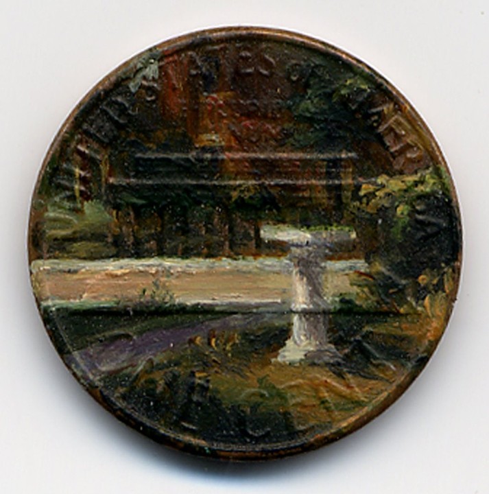 pinturas minusculas em moedas
