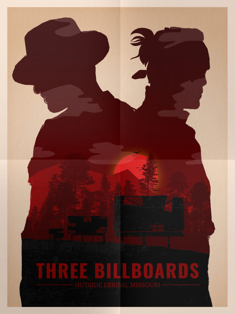 Three Billboards - inspired by Olly Moss, designed by Jackelyne Catillo:Shutterstock